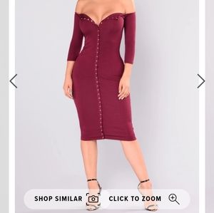 FASHION NOVA Puppy Love Dress - Burgundy SMALL